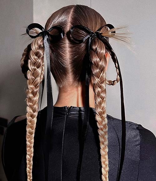 Прически с бантиками на хвостиках