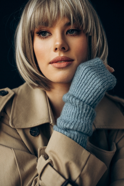 Удлиненный боб с трендовым мелированием